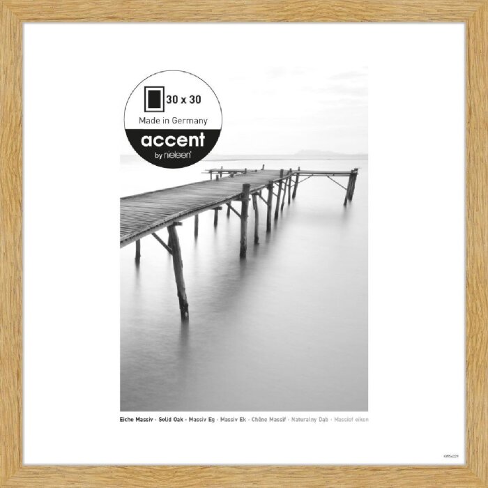 Nielsen Accent cadru din lemn masiv Scandic stejar 30x30 cm sticlă normală