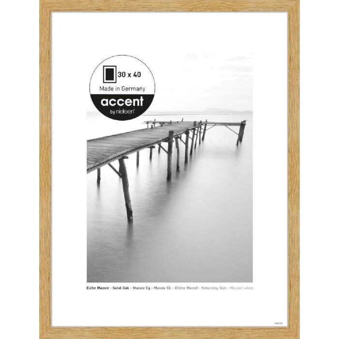 Nielsen Accent cadru din lemn masiv Scandic 30x40 cm stejar