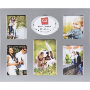 KLS Galerie foto 6 fotografii Cadru din plastic 28x23 cm Negru Argint Alb