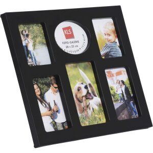 KLS Galerie foto 6 fotografii Cadru din plastic 28x23 cm Negru Argint Alb