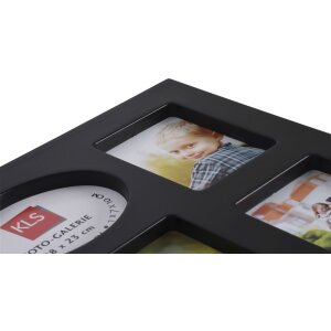 KLS Galerie foto 6 fotografii Cadru din plastic 28x23 cm Negru Argint Alb