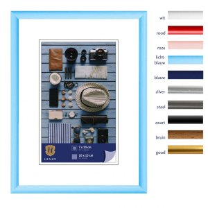 Henzo Kunststoffrahmen Napoli 10x15 cm hellblau mit Aufsteller