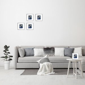 Rama din plastic Henzo Napoli 15x15 cm argintiu profil îngust sticlă normală