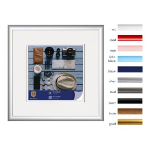 Rama din plastic Henzo Napoli 15x15 cm argintiu profil îngust sticlă normală