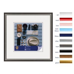 Henzo cadru din plastic Napoli 30x30 cm oțel gri sticlă normală montare pe perete