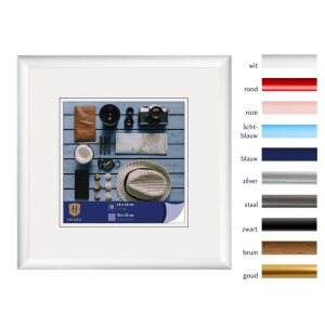 Henzo cadru din plastic Napoli 30x30 cm alb sticlă normală montare pe perete