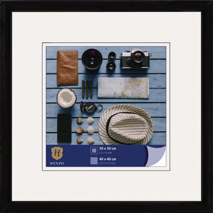 Henzo Napoli Kunststoffrahmen 40x40 cm schwarz mit Normalglas