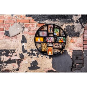 Henzo galerie foto Discus cadru din plastic negru 9 fotografii 10x15 cm 56x56 cm