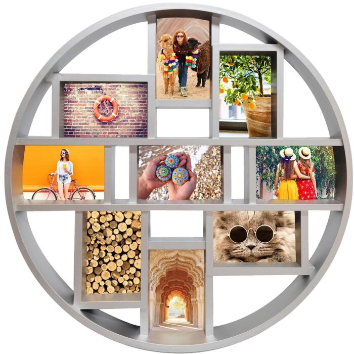 Henzo Galerie foto Disc 9 fotografii 10x15 cm argint (56x56 cm)