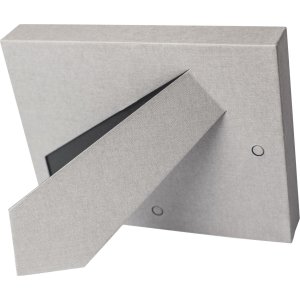 HNFD Passepartout Bilderrahmen 10x15 cm grau zum Aufstellen und Aufhängen 3D