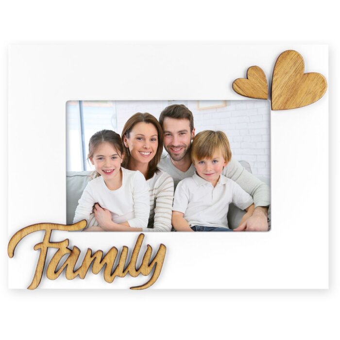 ZEP Cadru foto de familie 10x15 cm lemn alb cu suport