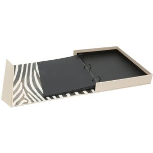 Deknudt Leinen-Fotobox mit Spiralalbum 26x32 cm Beige