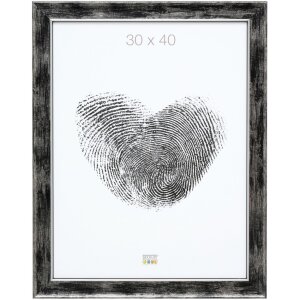 Cadru din lemn S46E margine argintie 10x15 cm sticlă neagră anti-reflexivă