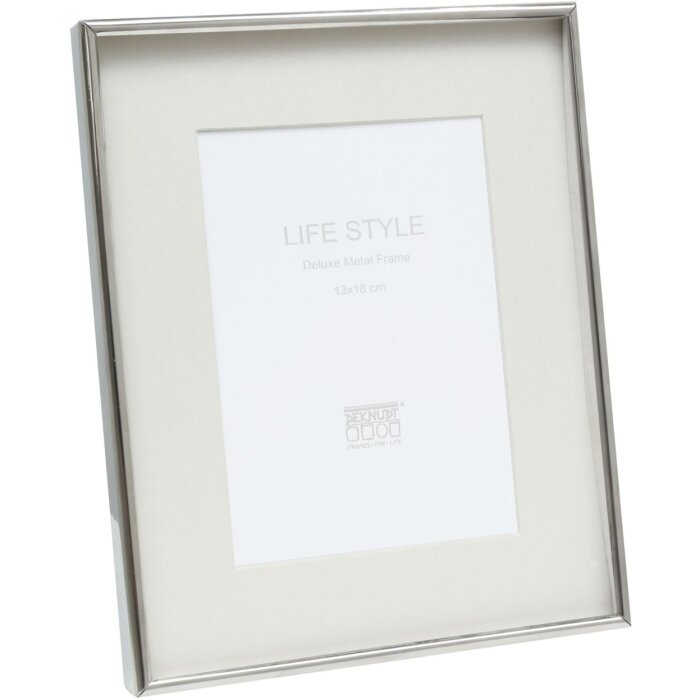 Rama foto S57MP1 argint lucios 10x15 cm cu passe-partout