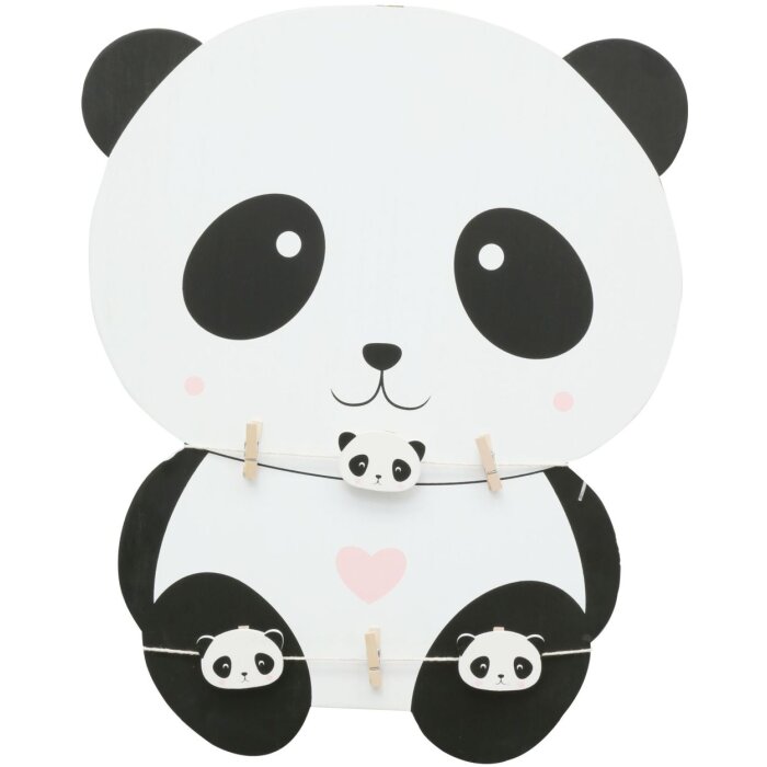Perete din lemn în formă de panda cu suporturi 38x48 cm