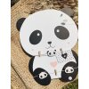 Perete din lemn în formă de panda cu suporturi 38x48 cm