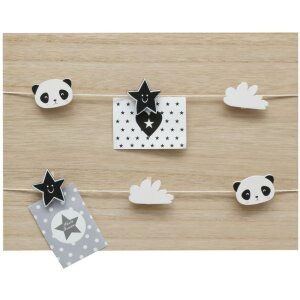 Perete din lemn cu 6 cuiere pentru haine 30x40 cm