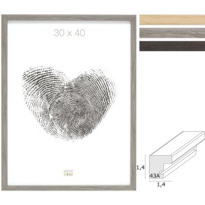 Deknudt S43AH Bilderrahmen Holzrahmen 9x13 bis 30x45 cm Grau