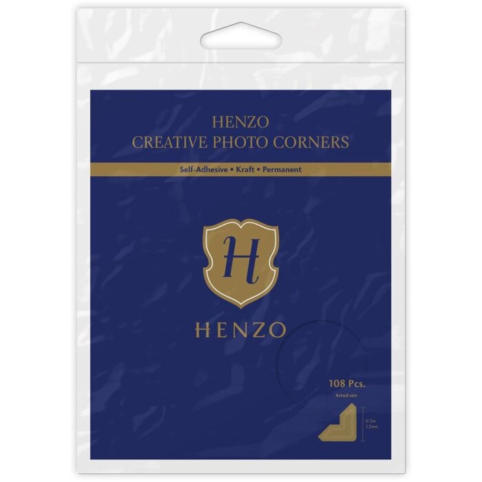Henzo colțuri foto colorate kraft 12 mm 108 bucăți autoadezive fără acid