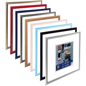 Henzo cadru din plastic Napoli 40x40 cm argint sticlă standard montare pe perete