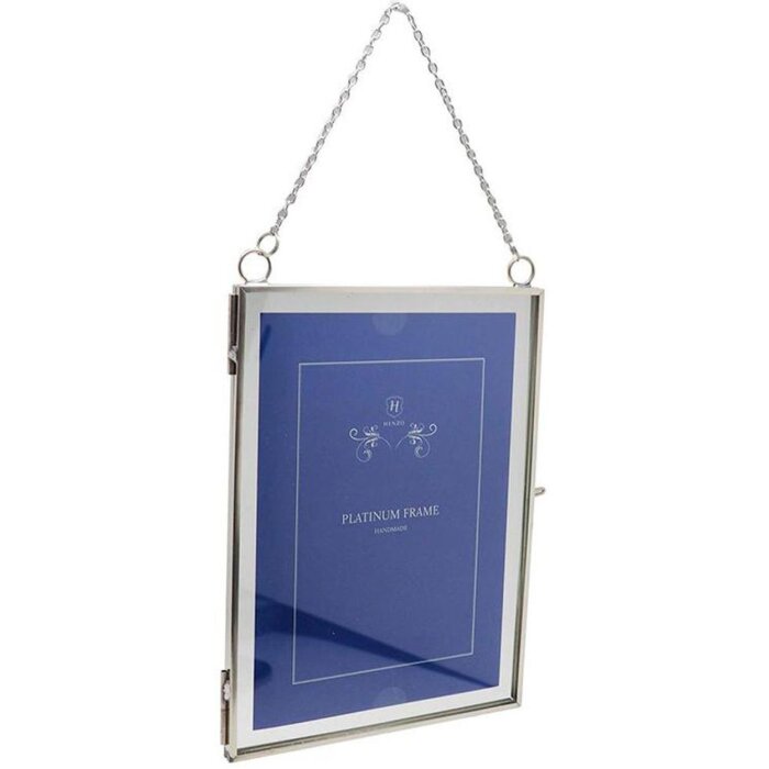 Vintage cadru metalic 2 fotografii 13x18 cm argint