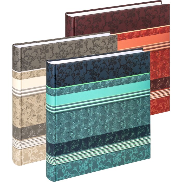 Walther Jumbo Fotoalbum Pheline 30x30 cm 100 weiße Seiten beige blau rot