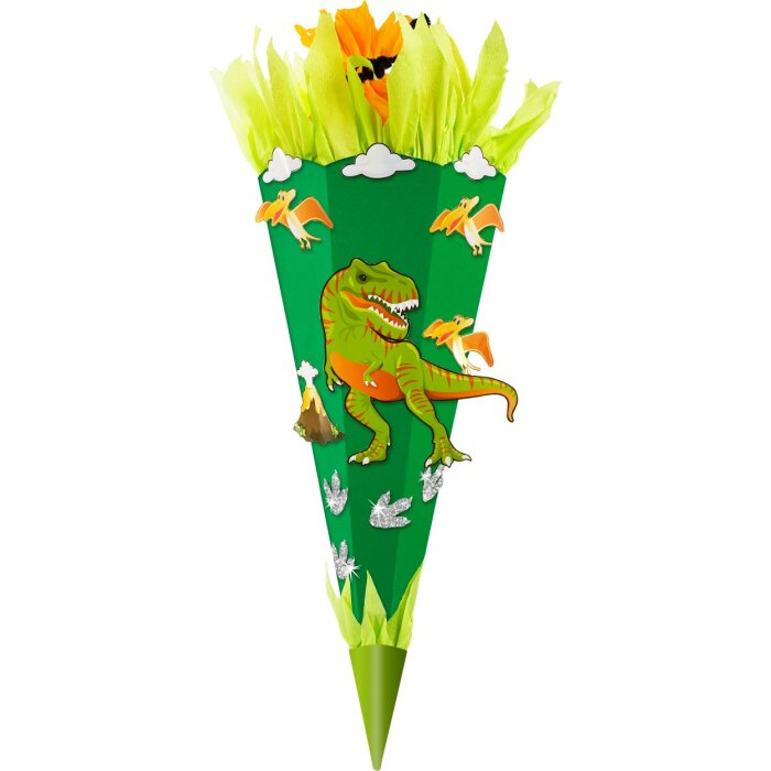Goldbuch Schultüten-Bastelset Dino 3D-Colorpappe Grün Höhe 68 cm