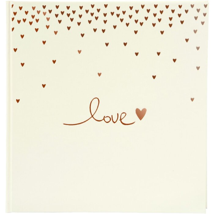 Album de nuntă Goldbuch Raining Hearts piersică 30x31 cm 60 pagini albe