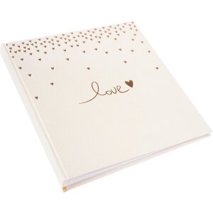 Album de nuntă Goldbuch Raining Hearts piersică 30x31 cm 60 pagini albe