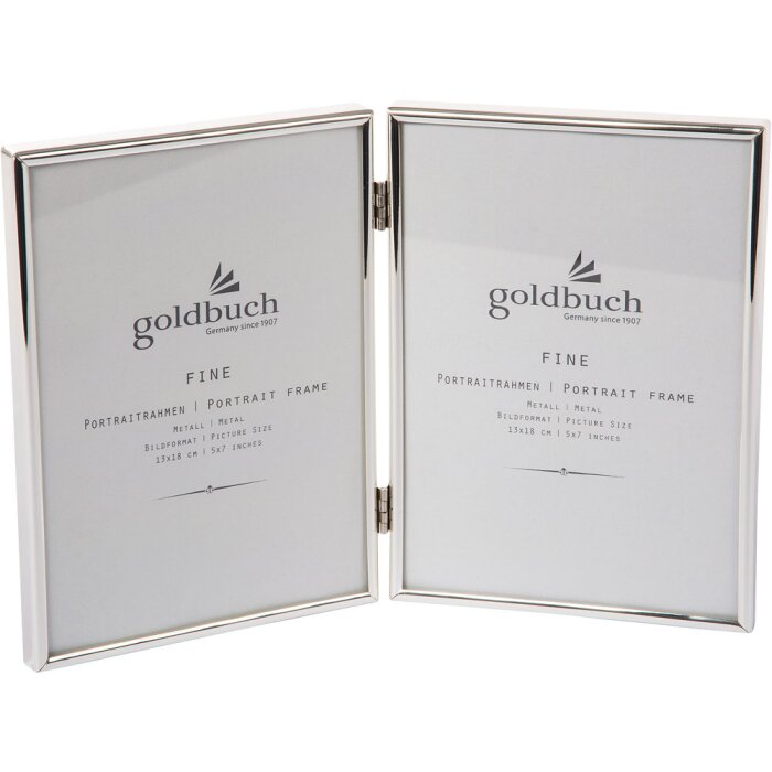 Goldbuch cadru dublu Fine 15x20 cm argintiu lucios cu perete din spate din catifea