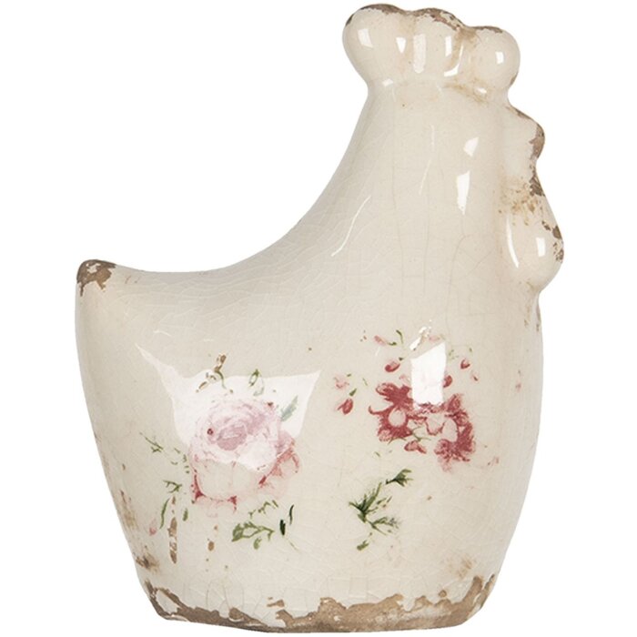 Clayre & Eef Decorațiune Găină 9x6x11 cm Crem 6CE1185