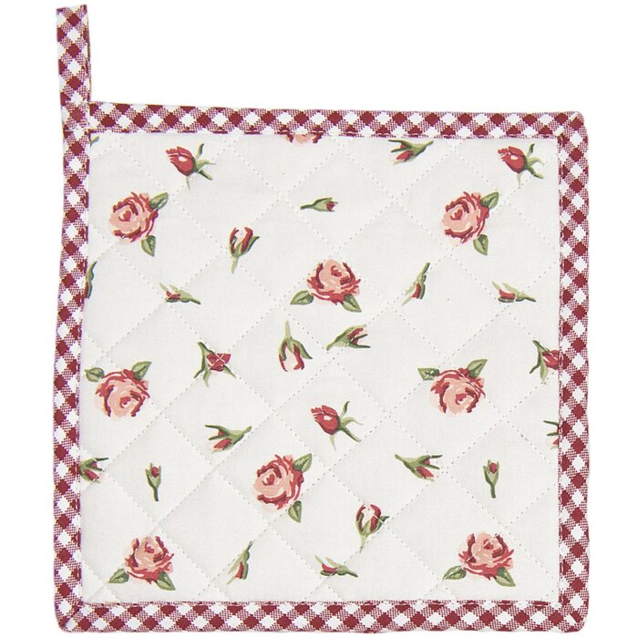 Suport de vase ROR45 Clayre & Eef model floral roșu 20x20 cm bumbac