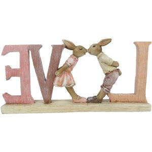 Clayre & Eef Decorațiune Iepuraș Roz 19x3x9 cm 6PR3289