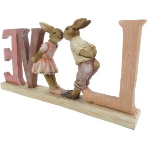 Clayre & Eef Decorațiune Iepuraș Roz 19x3x9 cm 6PR3289