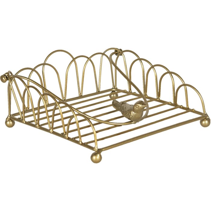 Suport șervețel 20x20x9 cm auriu 60057GO