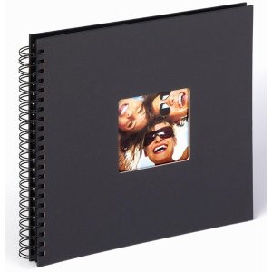 Walther Spiralalbum Fun schwarz 30x30 cm 50 schwarze Seiten Fotokarton
