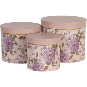 Clayre & Eef Hutschachtel Set 3 Stück Rosa 64742...