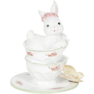 Decorațiune iepure în cupă 12x12x15 cm multicolor...