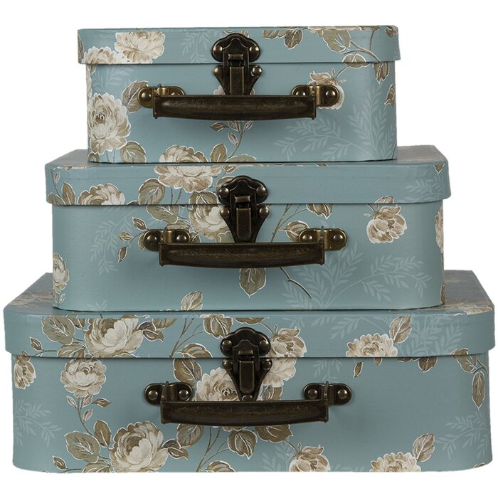 Set de 3 căsuțe de decor multicolore Clayre & Eef