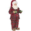 Clayre & Eef Moș Crăciun figurină decorativă multicoloră 14x10x28 cm plastic textil