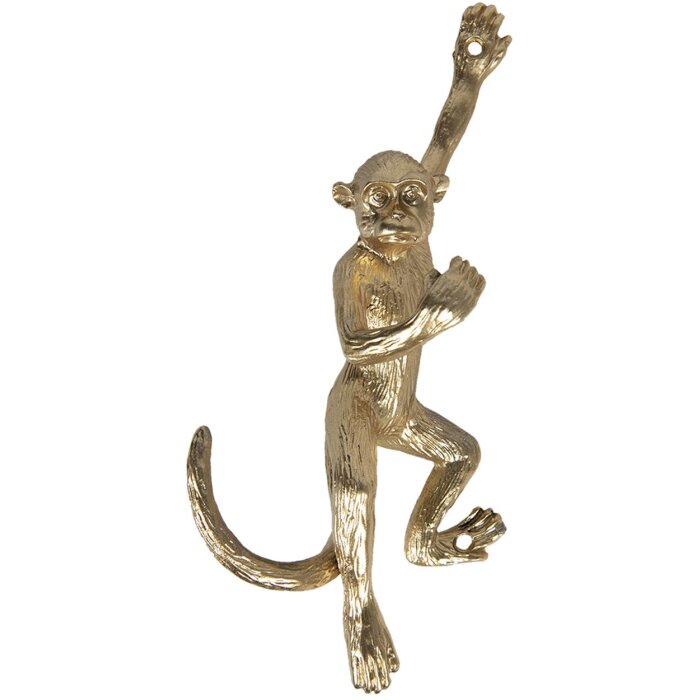 Clayre & Eef Cârlig de perete 6Y4168 Monkey Gold 8x6x19 cm Fier