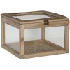 Clayre & Eef 6H1919 Cutie de depozitare Brown Wood Glass 30x30x21 cm