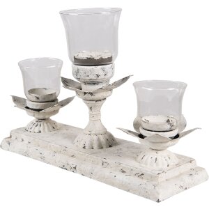 Clayre & Eef Candle Holder 6Y3982 Gri Fier Sticlă...