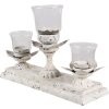 Clayre & Eef Candle Holder 6Y3982 Gri Fier Sticlă Vintage 36x12x25 cm