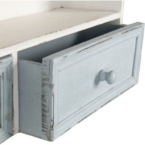 Clayre & Eef Raft de perete lemn alb 56x13x60 cm 5H0465 Shabby Chic