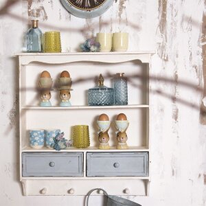 Clayre & Eef Raft de perete lemn alb 56x13x60 cm 5H0465 Shabby Chic