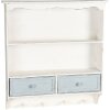Clayre & Eef Raft de perete lemn alb 56x13x60 cm 5H0465 Shabby Chic