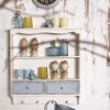 Clayre & Eef Raft de perete lemn alb 56x13x60 cm 5H0465 Shabby Chic