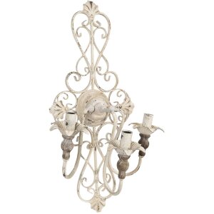 Lampă de perete Clayre & Eef 5LMP331 Alb Vintage...