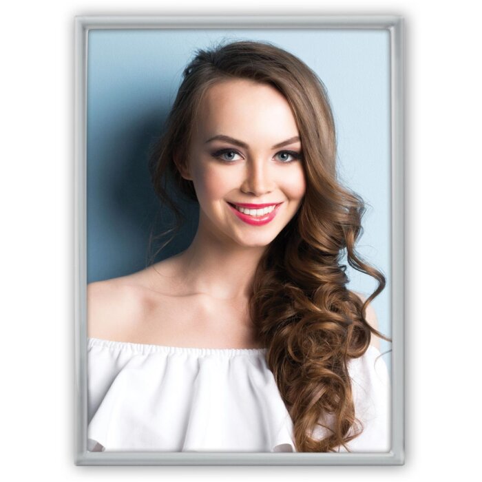 Cadru foto metalic Silvia 10x15 cm argintiu lucios